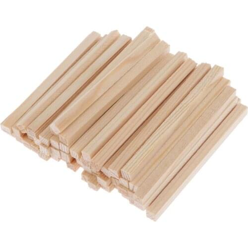 50Pcs Wooden Blocks Unfinished Natural Basswood Sticks Making Woodencraft