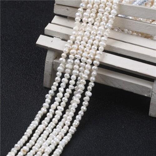 Low price 4-4.5mm White Potato Freshwater Pearls Beads String