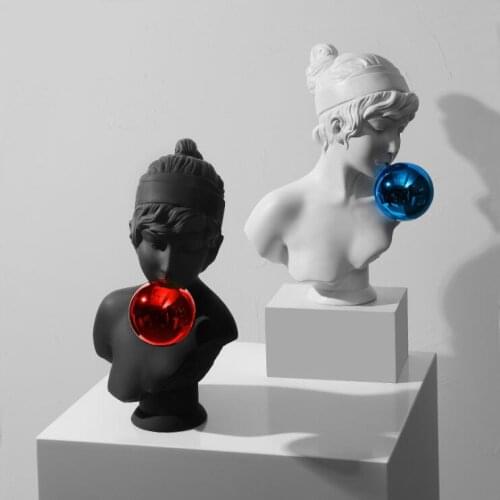 Nordic Art Bubble Girl Character Resin Sculpture Home Livingroom Table Figurines Crafts Entrance Desktop Ornaments Decoration