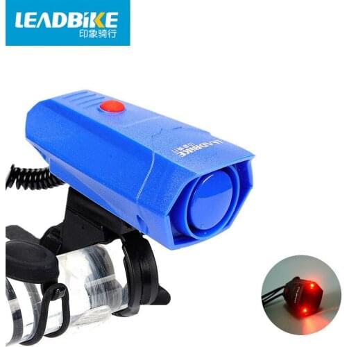 Leadbike New Bicycle Electronic Horns With 2 LED Light 6 Sounds Cycling Handlebar Ring Bell Horn Bike Air Alarm Free shipping