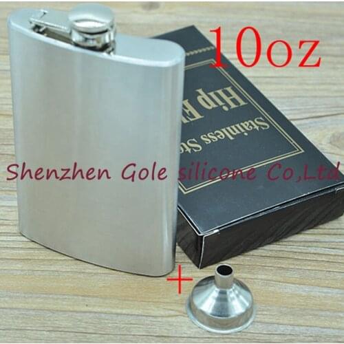 Wholesale 100pcs/lot Mini Portable 10oz Stainless Steel Hip Flask Liquor Whisky Alcohol Cap + Funnel Drinkware Hot Sale Gift
