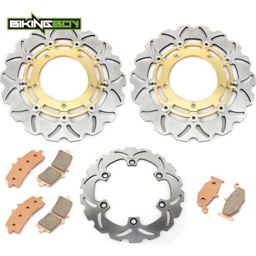 BIKINGBOY Front Rear Brake Discs Disks Rotors + Pads For Suzuki GSX1300R Hayabusa 2013 2014 2015 2016 2017 GSXR GSX-R 1300 Set