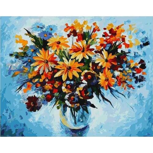 PhotoCustom 40x50cm Paint By Numbers Kits Flowers DIY Frameless Oil Painting By Numbers On Canvas Digital Digital Hand Painting