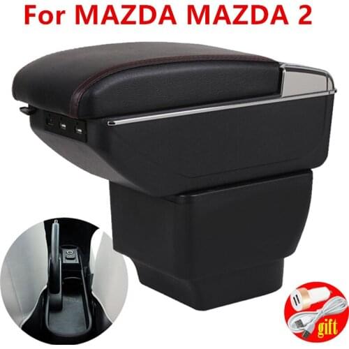 For Mazda 2/Demio/Mazda2 skyactiv version armrest box central Store content box Dual Layer USB Charging Car accessories