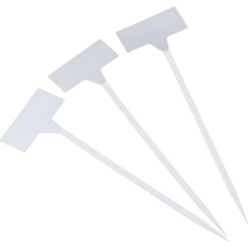 Gardens Planting Tools 50 Pcs Bonsai Plastic Plant Labels Garden Labels T-Type Upturned Garden Tags Markers Nursery Upturned