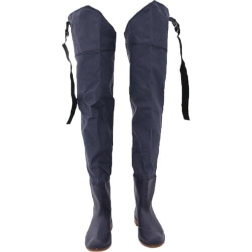 Durable Fishing Wader Farming Pants Boots Waterproof PVC Material Blue