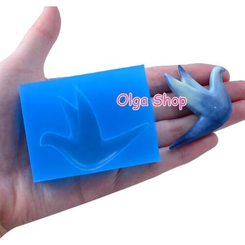 DYL433 55.6mm x 42.6mm Pigeon Silicone Mold Fondant Cake Decoration Candy Resin Clay Earrings Necklace Craft Soap Candle