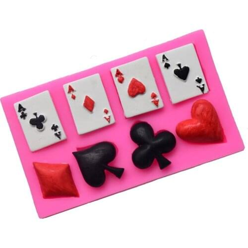 Creative Playing Card Modeling Silicone Mold Biscuit Fudge Chocolate Silicone Mold DIY Cake Decoration Accessories Baking Tools