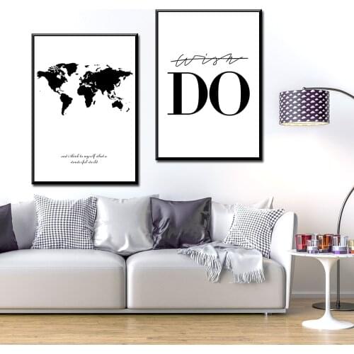 Nordic World Map Canvas Painting Wall Art Poster And Print Wall Pictures For Living Room Decorative Picture Plakat Home Decor