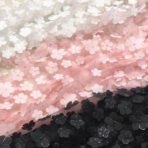 Wedding Decoration Embroidery Mesh 3D Flower Skirt Material