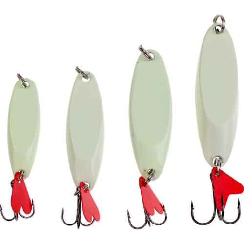 Luminous Fishing Lures Metal Hard Fishing Baits Spinner Baits Spoons Treble Hooks Fishing Accessories