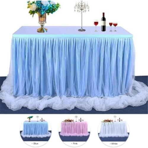 183 x77 cm Wedding Party Tutu Tulle Table Skirt Cover Tableware Cloth Baby Shower Party Home Decor Table Skirting Birthday Party