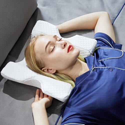 U-shaped Curved Memory Foam Sleeping Neck Cervical Pillow with Hollow Design Arm Rest Hand Pillow Craft Souvenir Cn(origin)