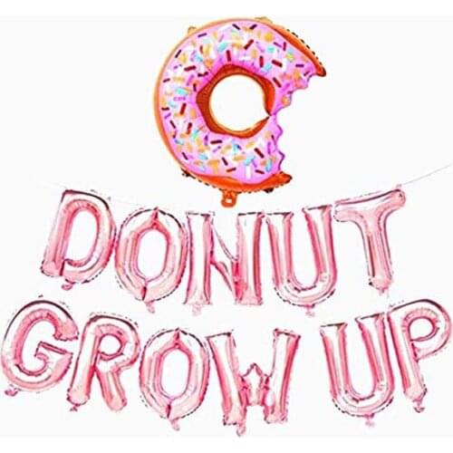 Donut Grow Up Balloons,Donut Grow Up Banner,Birthday Party Decorations,Birthday Party Supplies,Donut Theme Party Supplies