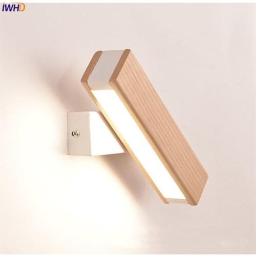 Rotatable PVC LED Wall Lamp Nordic Wooden Wall Lights Wandlamp Mirror Light Home Indoor Lighting For Bathroom Bedside Aisle