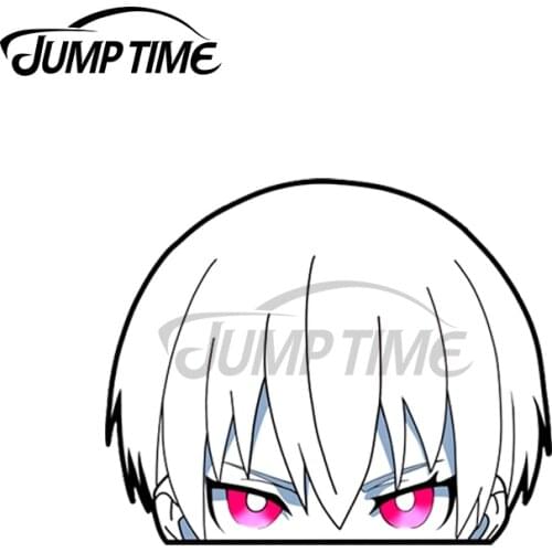 Jump Time 13 x 10.2cm For Sho Peeker RV Windows Car Stickers Refrigerator Decal Personality Anime Cartoon Decorationc