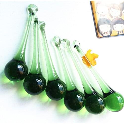 Top Quality 20pcs/lot 20x80mm crystal glass Green Chandelier Prism Pendant Hanging Parts for Wedding Christmas Tree Decoration