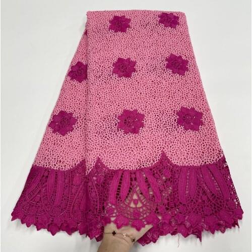 High Quality African Lace Fabric Embroidery French Tulle Cotton ZH-528886 Wedding Party Dress Guipure