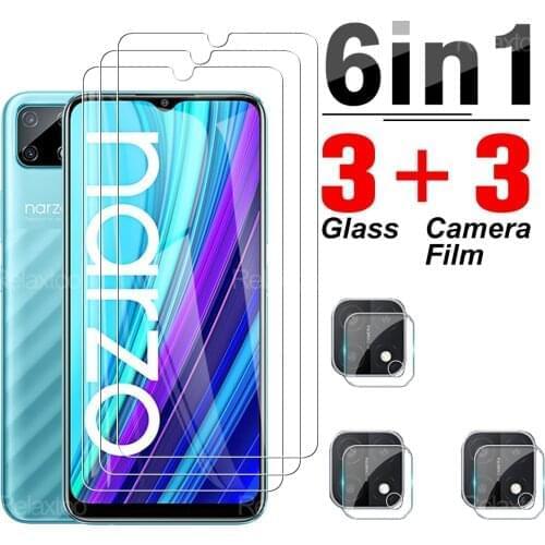 6 in 1 Camera Protector Glass For Oppo Realme C25 Narzo30 On Realmy C A 30 25 30a Protective Phone Clear HD Screen Cover Film