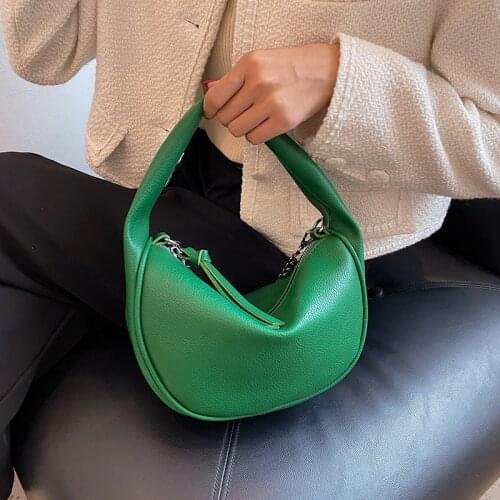 Women Green Black Soft Leather Chain Shoulder Bags Chic 2021 Brand Luxury Large Capacity Crossbody Bags Korean Tote Bag Handbags