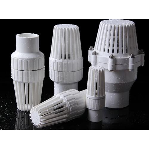1pcs I.D 20 25 32 40 50 63 75 90 110 160mm Water Pump Inlet Outlet Filter PVC Bottom Check Valve Aquarium Fittings
