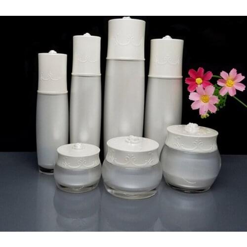 10pcs/lot 20/35/55g White Face Cream Jar 30/50/80/120ml Lotion Press Pump Bottle Top Grade Acrylic Cosmetic Makeup Packing Boxes