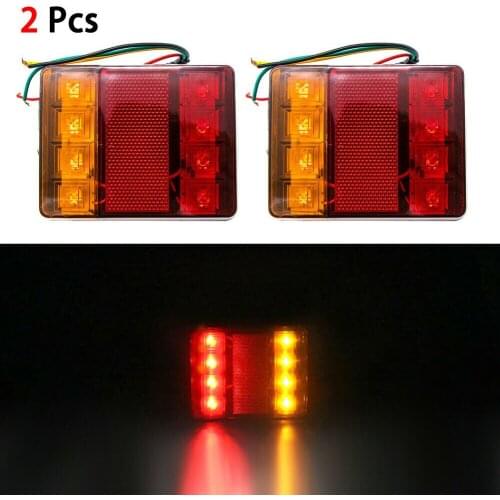 Brake Turn Signal Light Bulbs Indicator Set Trailer Truck 12V 2Pcs 8 LED