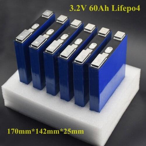 4pcs 3.2v lifepo4 battery cells 60Ah 180A lifepo4 batterie for solar energy storage golf car inverter battery