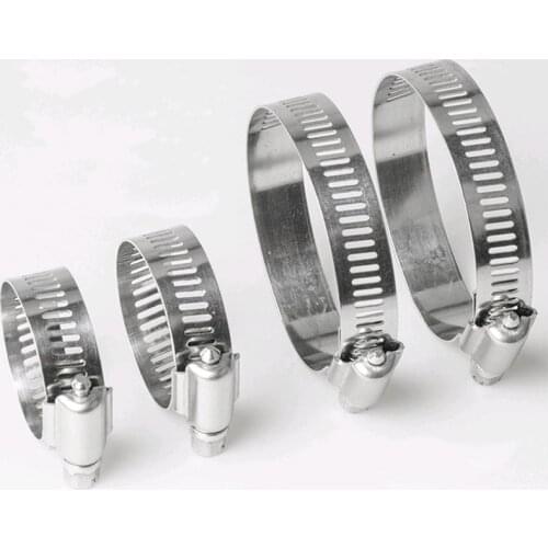 5PCS 18mm-51mm Stainless Steel Mini Fuel Line Pipe Hose Clamp Clip Optional Size for Air Hose Water Pipe Fuel Hose Silicone