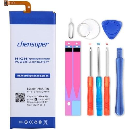 100% Original chensuper 3450mAh Li3829T44P6hA74140 High quality battery for ZTE Nubia Z9 mini NX511J battery