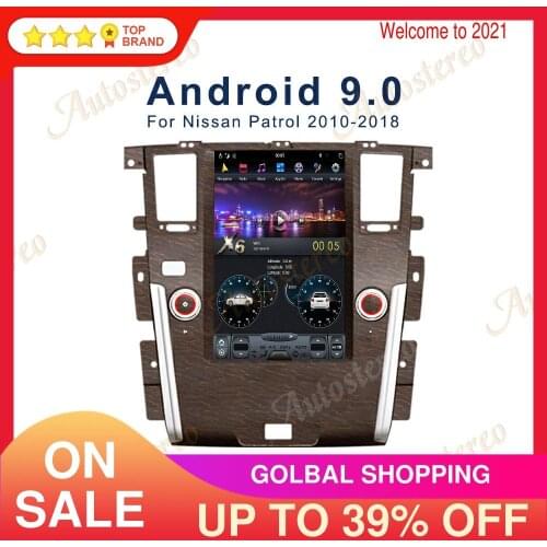 PX6 Android 9.0 Tesla Style Car GPS Navigation For NISSAN PATROL 2010-2019 Head Unit Multimedia Player Auto Radio Tape Recorder