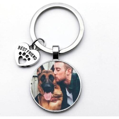 Custom DIY Dog Photo Keychain I Love Dog Glass Crystal Pendant Mini Heart Keychain Car Key Man and Girl Favorite Gift Souvenir