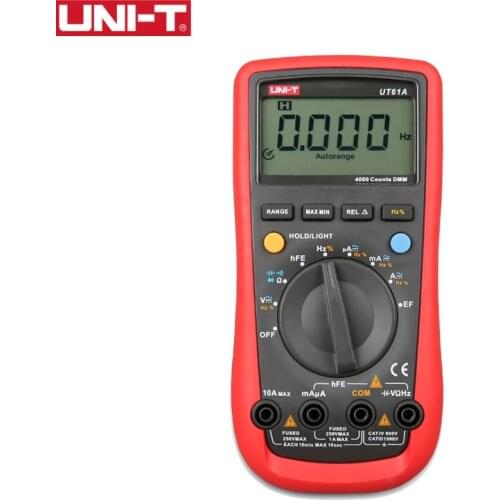 UNI-T UT61A Digital Multimeter Auto Range True RMS Data Hold Diode Test Buzzer Continuity Multimetro AC DC Voltage Current