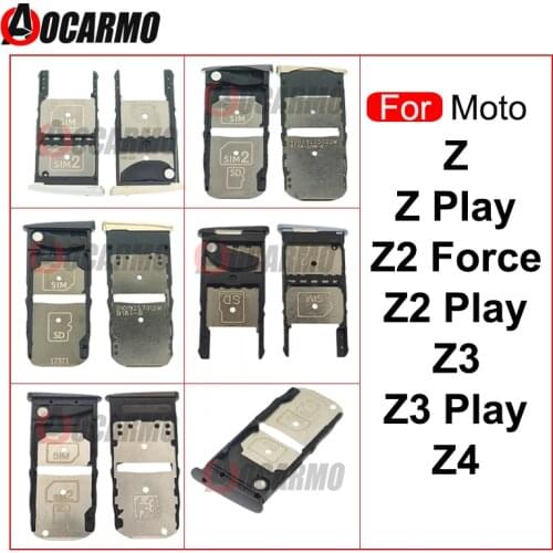 SIM Card Sim Tray Slot Holder Adapter Socket For Motorola Moto Z Z2 Z3 Play Z4 Z2 Force Replacement Parts