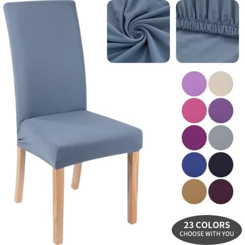 Elastic Stretch Dining Chair Covers Removable Solid Color Chair Protector Slipcovers Dust-proof For Banquet Wedding Party Hotel