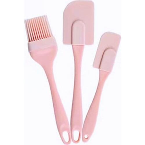 Homatter 3PCS/Set Cream Scraper DIY Bread Cake Butter Spatula Mixer Oil Brush Kitchen Baking Tool Silicone Spatula Non-stick