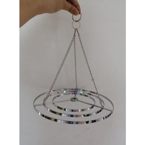 Camal 1PCS 8.8" 22.5CM Chrome Hanger Centerpiece Chandelier Frame Wedding Christmas Party Crystal Beads Hanging DIY Decoration