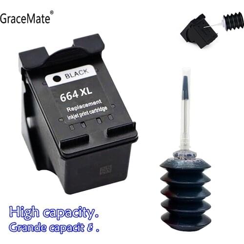 GraceMate Re-manufactured 664XL Ink Cartridge Replacement for HP 664 hp 664xl Deskjet 1115 2135 3635 1118 2138 3636 4536 Printer