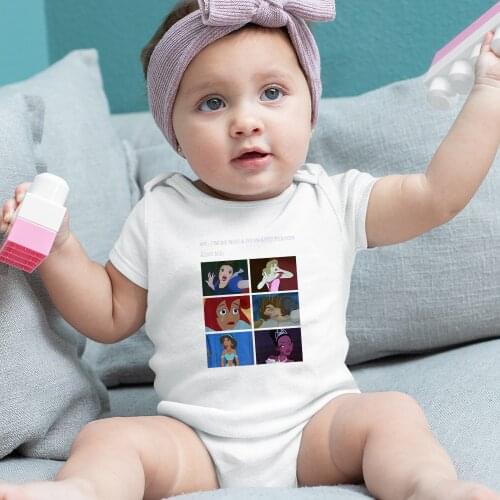 Disney Princess Newborn Romper Kawaii Dropship Fashion Comfort Color Baby Girl Boy Onesie Casual 0-24M Harajuku Four Seasons