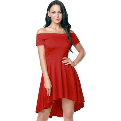 Red Elegant Party Night Form Dress Vestidos Female Sexy Slash Neck Drap High Waist Off Shoulder Solid Midi Irregular Dress Women
