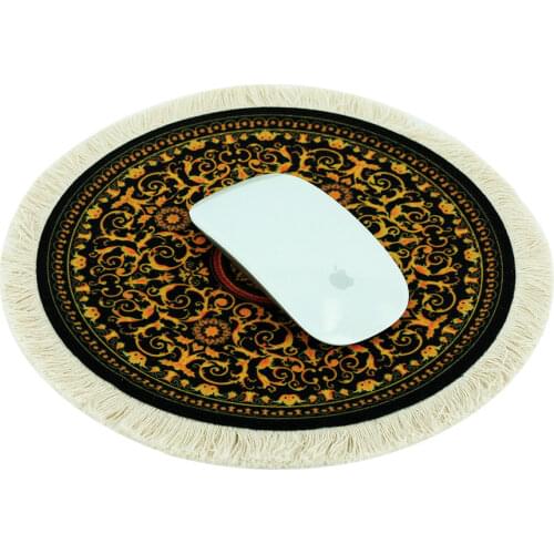 Circular Fringed Persian Carpet Pattern Mouse Pad Gamer Mice PC Round Mousepad Universal Comfortable Mouse Mat Laptop Notebook
