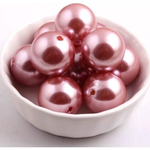Kwoi vita Chunky Fashion 20mm A13 Dirty pink color acrylic 100pcs a lot Imitation Pearl beads for kids Beaded Jewelry