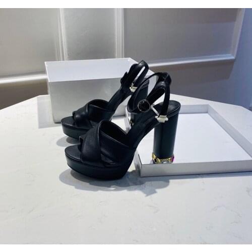 Size 34-41 Hot Sell Luxury Brand Design Shoes New Summer Fashion Womens Sandals Popular Ladies Wedding Shoes Genuine Leather