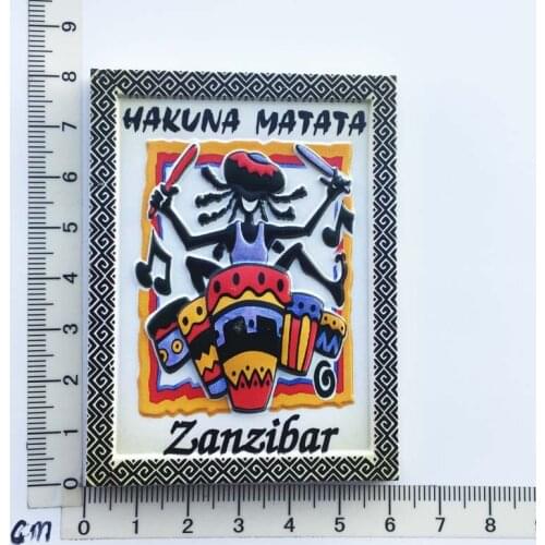 Zanzibar Tanzania)Fridge Magnet Creative Travel Commemorate Crafts 26D Ornaments Magnetism Resin Material Refrigerator Stickers