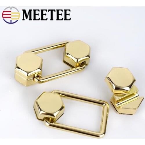 Meetee 2/5pcs 67X21mm High-grade Gold Metal Rotary Locks Clasp Bag Turn Lock Lock Buckle DIY Handbag Luggage Hardware Accessory