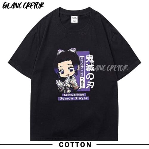 2021 Demon Slayer Short Sleeve Print Men Tshirt Casual O-Neck T Shirt Japanese Funny T-Shirt Aesthetic Tumblr Tees