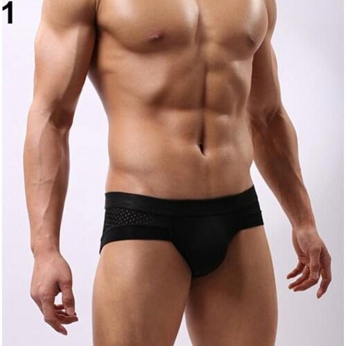 Mens Sexy Mesh Modal Triangle Underwear Fashion Breathable Briefs Underpants