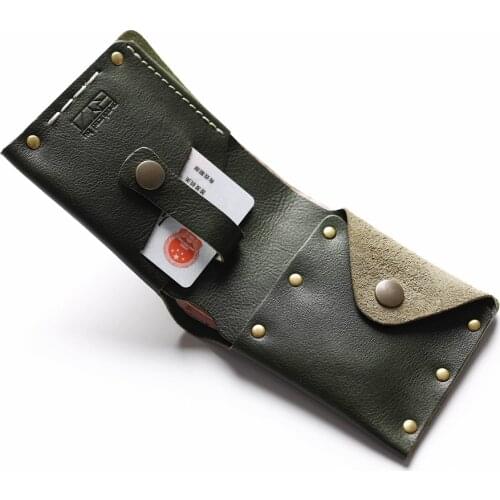 Rivet Wallet Leather Mens Handmade Vintage Wallet Italian Vegetable Tanned Leather Short Coin Pocket Wallet Men Purse Leather