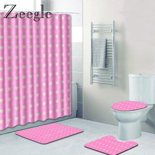 Zeegle Striped Bahtroom Mat Set Waterproof Bath Shower Mat Toilet Pedestal Rug Washable Bath Rug Bathroom Doormat Floor Rug