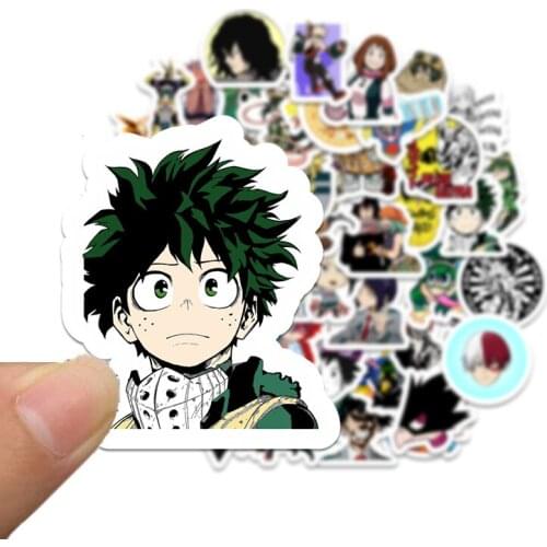 50Pcs/lot Japan My hero Academy Stickers Decal For Snowboard Laptop Luggage Car Fridge DIY Styling Vinyl Home Decor Pegatina